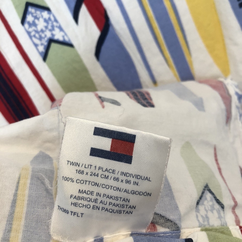 Tommy Hilfiger Surf's Up Surfboard Flat Twin Bed Sheet - Picture 3 of 4